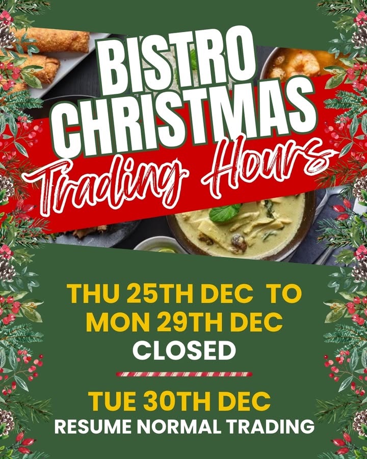 Featured image for “Bistro Christmas Trading Hours at Warren Services Club”