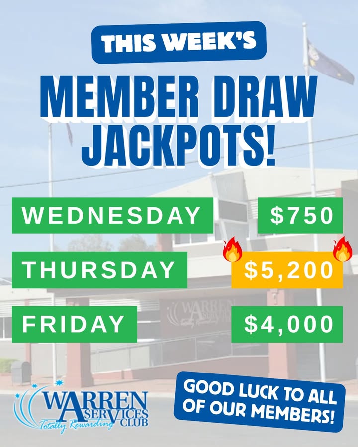Featured image for “Kick Off 2026 with Member Draws at Warren Services Club”