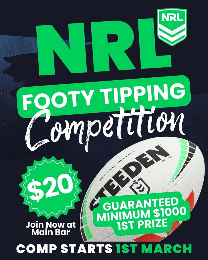 Featured image for “NRL Footy Tipping Competition at Warren Services Club”