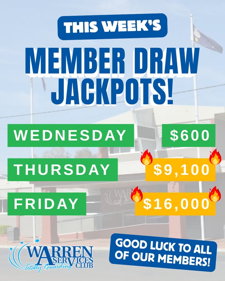 Featured image for “Members Draw Jackpots at Warren Services Club”