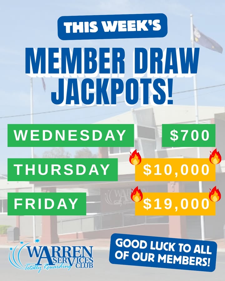 Featured image for “Win Big This Week at Warren Services Club”